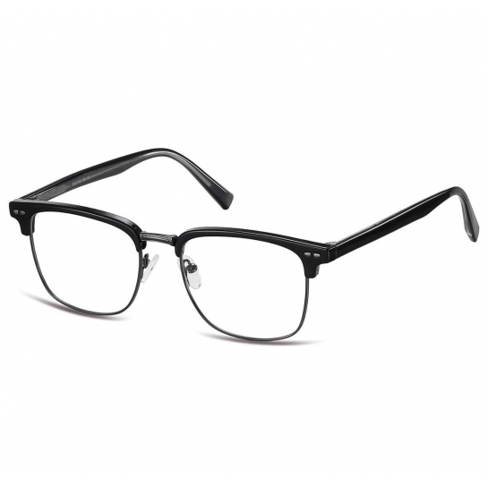 Oprawki korekcyjne zerówki okulary półramki 886B czarno-grafitowe